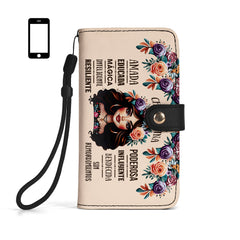 Soy Una Chica Latina - Personalized Custom Phone Leather Wallet - HG02PW