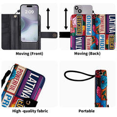 Educated Powerful Proud - Personalized Custom Phone Leather Wallet - HG29PW