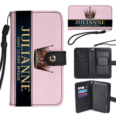 Queen Pink - Personalized Custom Phone Leather Wallet - Q02PPW