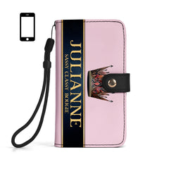 Queen Pink - Personalized Custom Phone Leather Wallet - Q02PPW